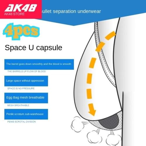 Mens Underwear Bullet Type Boxers with Convex Pocket Breathable Scrotal Support Boxers Men Underwear with Penis Hole Mens