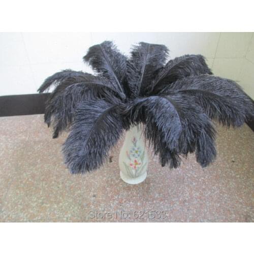 Wholesale Ostrich Feathers,- BLACK Large Ostrich Plumes Drab Feathers 22-24 Inches 55-60cm freeshipping