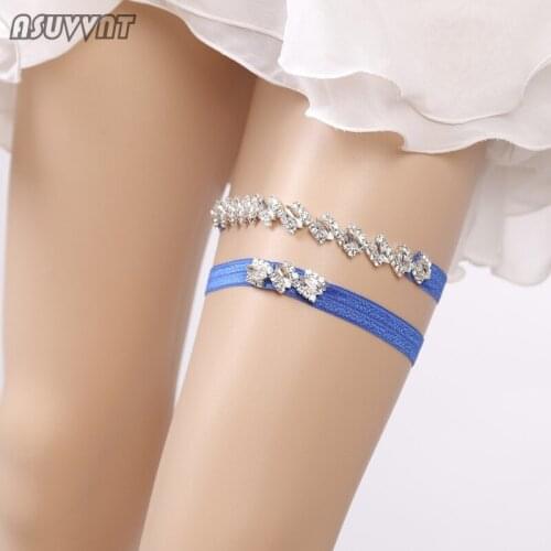 Sexy Wedding Garters Women Leg Ring Rhinestone Leg Loop Princess Elastic Garter Crystal Thigh Ring For Bride Girl Party Dress