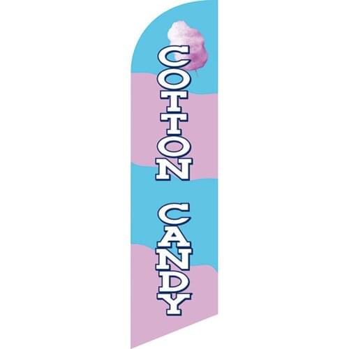 Factory Direct Sale Custom Cotton Candy Feather Flag 110g Knitted Polyester Feather Flag Single Sided Outside