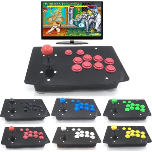 RAC-J500S 10 Buttons Arcade Joystick USB Wired Black Acrylic Panel For PC