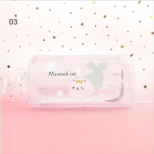 Cartoon Quicksand Pencil Case Girls Boy School Supplies Cute Cosmetic Bag Pencil Box Pencil Bag Best Sale-wt