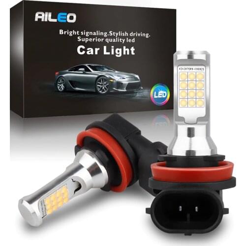 AILEO CANBUS No Error 6000K White High Quality H11 H8 LED Car Fog Light Bulbs H9 H16 Auto DRL No polarity Wide voltage Fog lamp