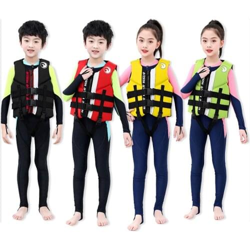Hisea High Quality Professional Neoprene Children Coat Thick Water Floating Surfing Snorkeling Boating Kayak Life Vest