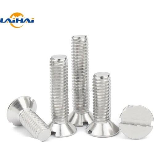 10/50pc M1.6 M2 M2.5 M3 M4 M5 M6 304 A2-70 stainless steel GB68 Metric Threaded Slotted Flat Countersunk Head Machine Screw Bolt