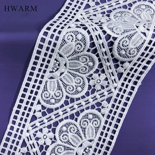 10yard High Quality Dress Accessories White Sewing Trim African Arts Craft Lace Fabric Ribbon Diy 11.3cm Women Wedding Skirt Dec