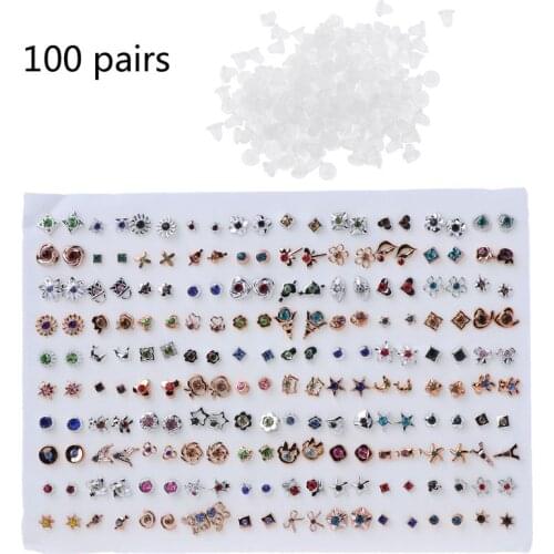 100 Pairs Assorted Styles Polymer Clay Hypoallergenic Stud Earrings Lot for Kids