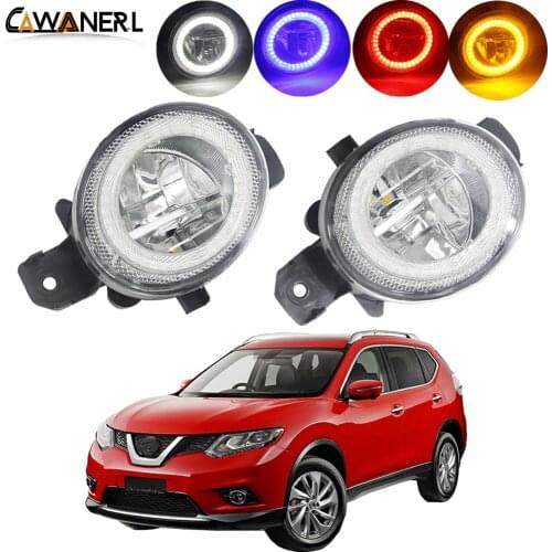 2 X LED Angel Eye Fog Light For Nissan X-Trail T32 2014 2015 2016 Car H11 Fog Lamp DRL Daytime Running Light 4000LM 12V