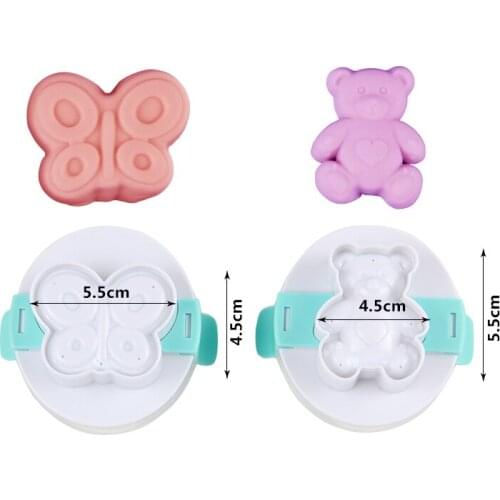 4set/Lot)Free Shipping High Quality Plastic Fondant Chocolate Eggs Multifunction Cutout Mold(Bear/Butterfly) Set