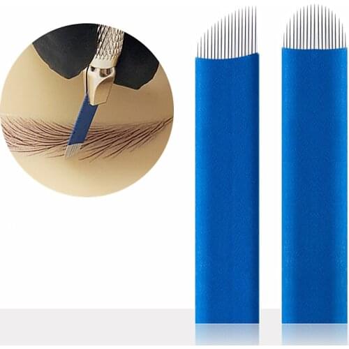 40 Pcs Microblading 0.18mm Tebori Blades Needles Tattoo needles Permanent Makeup Needle 7 9 12 14 17 21 Manual Eyebrow Blades