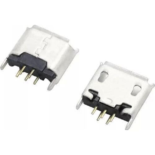 50PCS-100pcs Micro USB Female 180 degree dip 5 Pin Connectors Jack Connector Jack Tail Sockect Plug Terminals