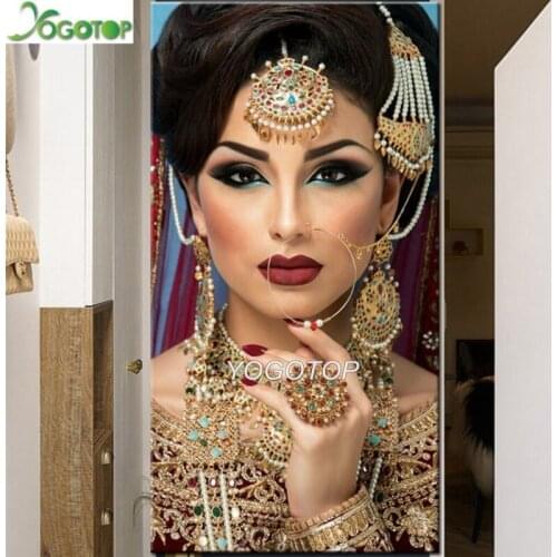 5D DIY Diamond Painting Arabic make-up girl large picture Diamond mosaic square round Diamond Rhinestone Embroidery Women YY4493