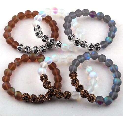 Free Shipping Fashion Beautiful Shiny Crystal and Crystal Ball Energy Bracelets