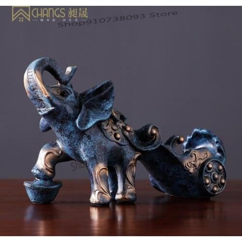 Auspicious Elephant Decoration Red Wine Rack Wine Cabinet Decoration Living Room Dining Table Decoration American Practical Hous