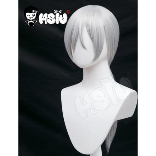 「HSIU Brand」 Quanxi Wig Anime Chainsaw Man Cosplay Silver gray long hair Fiber synthetic wig+Free Brand wig cap