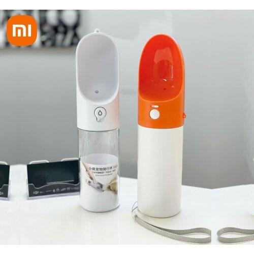 Xiaomi Pet Accompanying Cup 300/400ML Pressing Water Transparent Portable Pet Water Cup Outdoor Cat and Dog Water Dispenser Feed