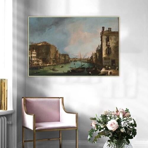 Citon Canaletto《The Grand Canal in Venice with the Palazzo Corner Ca'Grande 》Canvas Art Oil Painting Wall Decor Home Decoration