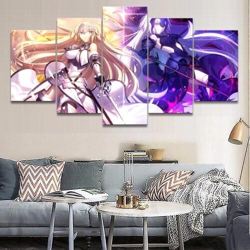 Wall Art Decorative 5 Pieces HD Print Painting Photo Anime fate stay night Artwork Home Decoration Living Room Canvas Painting