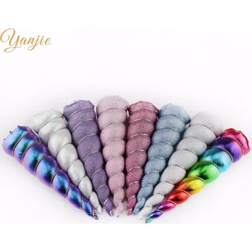 Birthday Party 5" Metallic Unicorn Cosplay Festival Felt Padded Horse Horn Spiral 2021 DIY Hair Accessories For Girls Party