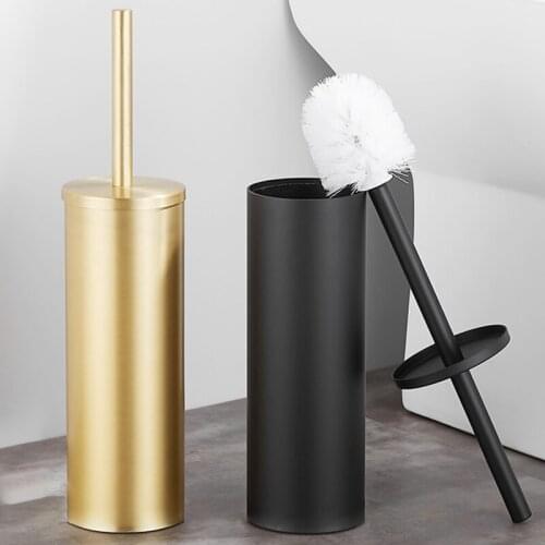 Toilet Brush Holder Bathroom Cleaning Set Flooring Stand Black Bathroom Storage and Organization ML117