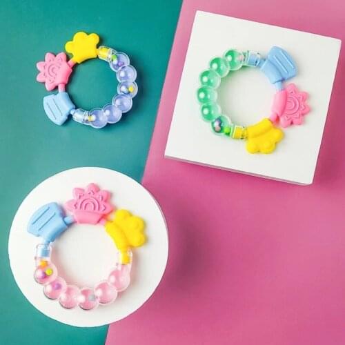 Baby Items Teether Baby Teeth Stick Food-grade Silicone Boiled Babies to Bite Bell Teether plastic childrens toys Teething