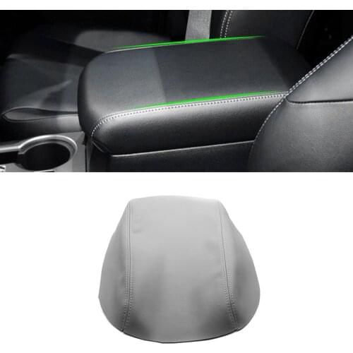 For Toyota 4Runner 2010 - 2016 2017 2018 Car Microfiber Leather Interior Center Control Lid Armrest Box Cover Sticker Trim Gray