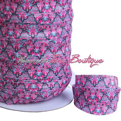 FLRA ElasticPopular fashion floral pattern fold over elastic foe ribbon baby headband