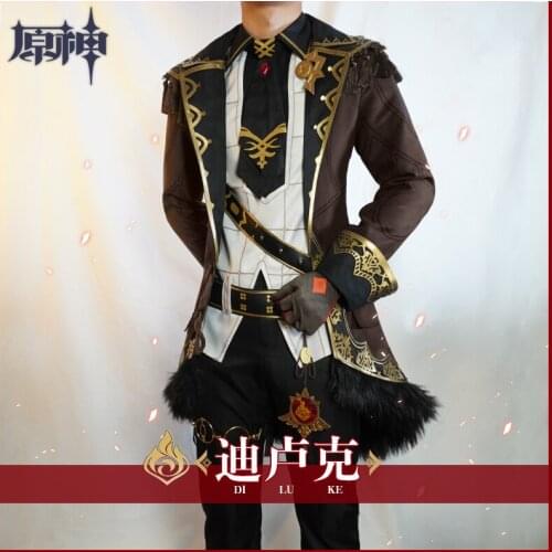 Game Genshin Impact Diluc Original Ver. Uniforme para batalla precioso atuendo Cosplay Halloween hombres envío gratis 2020NEW