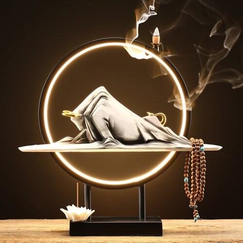 Chinese Backflow Incense Burner Sandalwood Office Eletric Luxury Handmade Incense Burner Indoor Porta Incenso Home Decor DG50XX