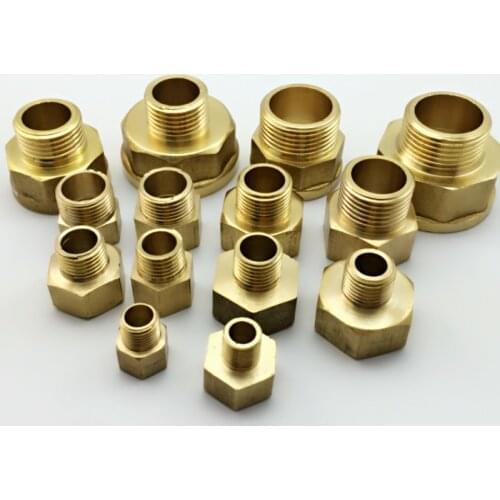 Brass 1/8 1/4 3/8 1/2 3/4 Female to Male Threaded Hex Bushing Reducer Copper Pipe Fitting Water Gas Adapter Coupler Connector