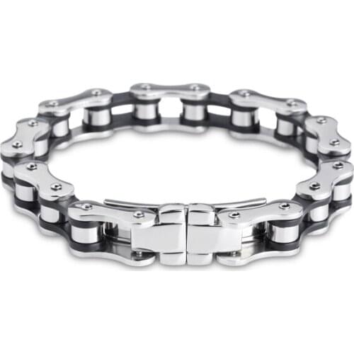 Fashion 22.5cm Bike Chain Bracelet For Men Boys Vintage Stainless Steel Link Chain Bangle Punk Jewelry Accessories