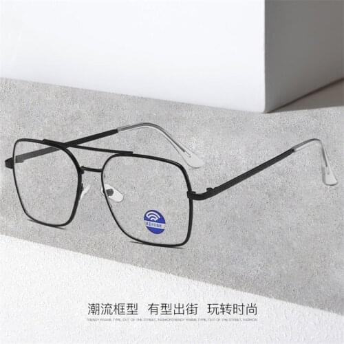 Men Women Oversized Round Blue Ray Computer Glasses Brand Designer Light Metal Quality Anti Reflective Lens Fashion Eyeglasses