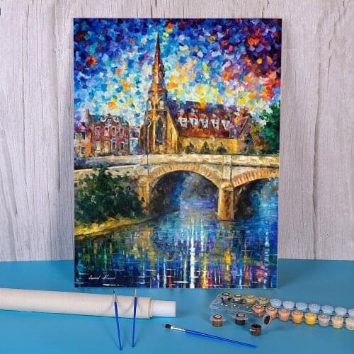 Castle By The River Paint By Numbers Complete Kit Oil Paints 40*50 Boards By Numbers Home Decoration Children Drawing