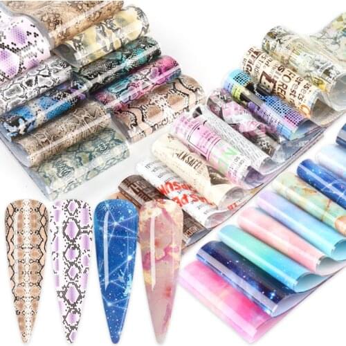 50pcs Nail Foil Set Full Wrap Nails Art Polish Transfer DIY Manicure Decoration M76F