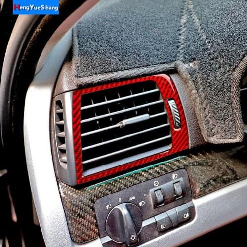 Carbon Fiber Auto Interior Side Air Outlet Dashboard Conditioning Vent Covers Stickers For BMW E46 1998-2005 Car Accessories