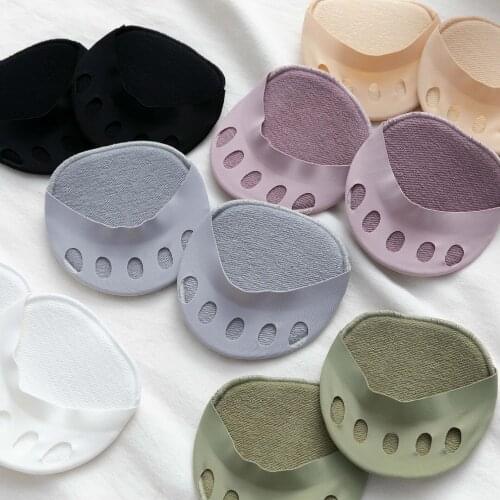 5 Pairs Forefoot Female Five-Finger Half Palm Invisible Boat Socks Summer Ice Silk Split Toe Sandals High Heels Women Socks