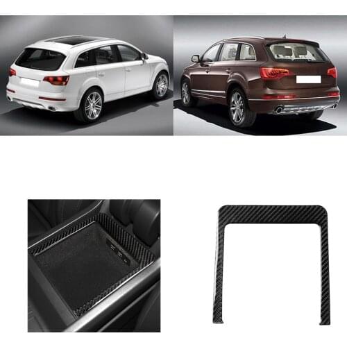 New Car Armrest Storage Box Frame Cover Trim Carbon Fiber Decor Replacement for Q7 SQ7 4M 2016-2019