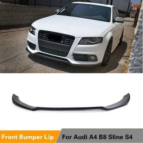 Front Lip Spoiler Splitters Apron Chin For Audi A4 B8 S4 Sline Bumper 2009 - 2012 Non-Standard Bumper FRP Black