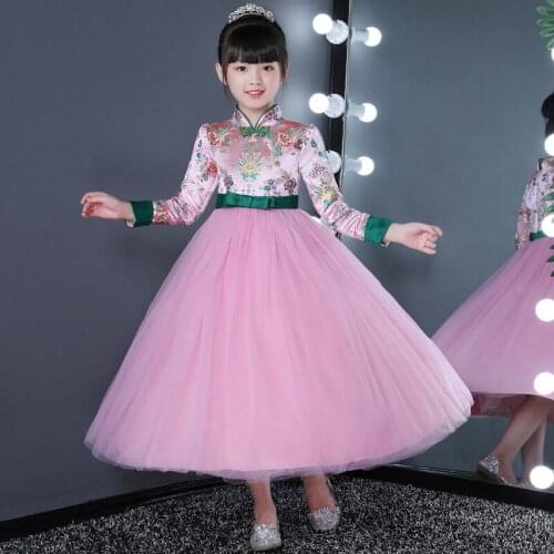4-14 Years Youth Long Sleeve Dress Girl Kids Dresses For Girls Clothing Party Wedding Princess Dress Elegant Formal Dress