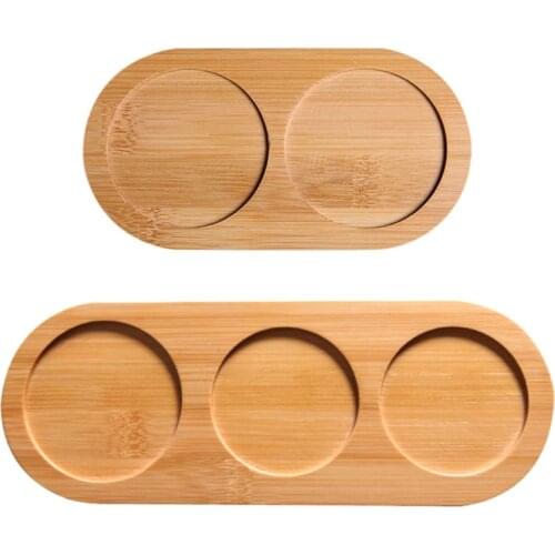 Pepper Mill Tray Bamboo Tea Tray Salt and Pepper Shaker Stand Tray Wood Kitchen Storage Holder Home Decoration Crafts