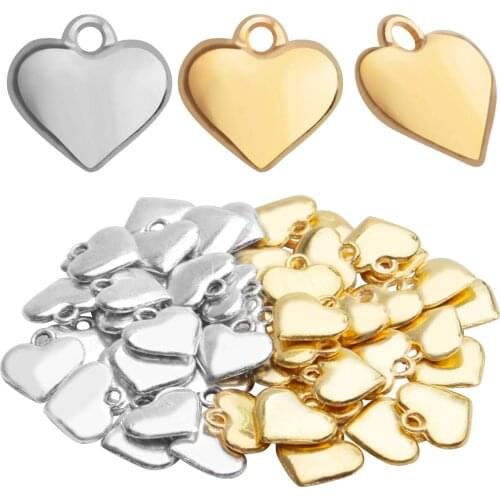 Heart Shape Pendants,50Pcs Alloy Heart Shape Pendants Mini Heart Pendants for DIY Choker Necklace Bracelet Jewelry Making