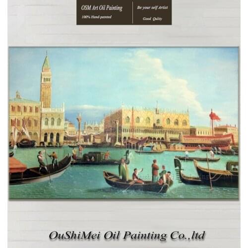Professional Artist 100% Handmade High Quality Oil Painting on Canvas Beautiful Venice Scenery Art for Hotel Decor Seascape Art
