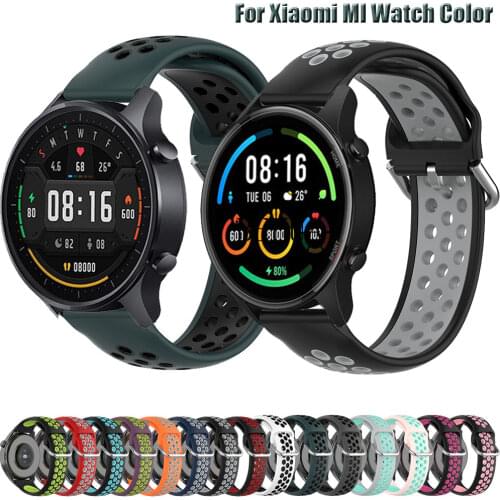 WatchBand Strap For Xiaomi MI Watch Color Sports Silicone 22mm WristBand For Amazfit GTR 2 2e/ GTR 47mm Stratos 3 2 Bracelet