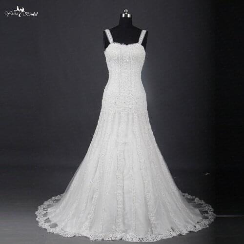 RSW1213 Spaghetti Straps Beaded Lace Wedding Dress