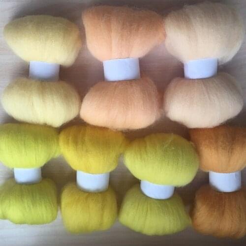 Ceramic fibre wool feltro mixed feutrine naaldvilten lana merino wool fibre roving for needle feling wool diy crafa 50g/bag NO8