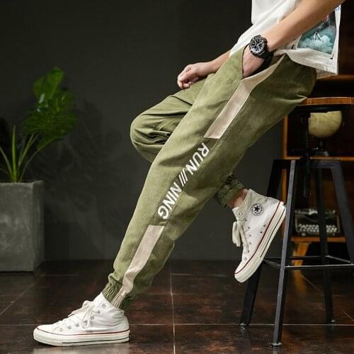 2021 Men Harem Pants Streetwear Hip Hop Sweatpants Fashion Casual Loose Multi-Pocket Elastic Waist Cargo Jogger Pants