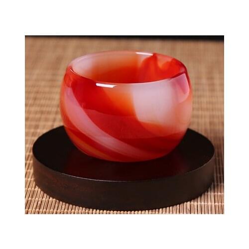 Glass jade imitation red agate Zen cup tea set master cup tea cup Kung Fu tea set personalized Cup Gift