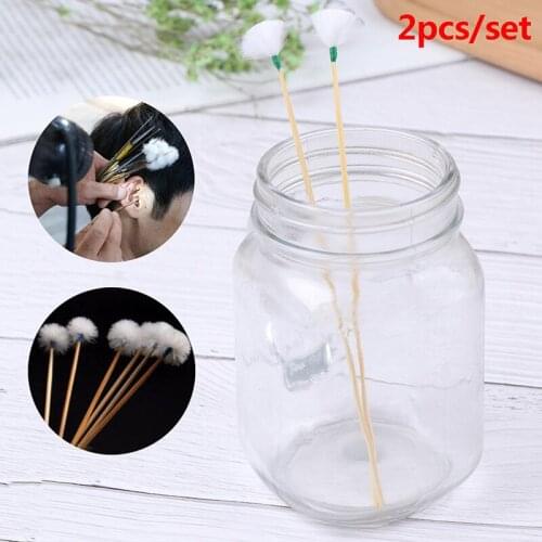 2Pcs/set Goose Feather Earpick Wax Remover Curette Adult Bamboo Handle Ear Dig Tools Spoon Cleaner Stick Health Care
