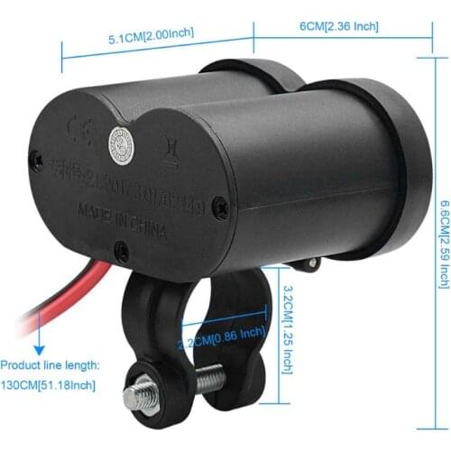 12V Motorcycle Handlebar USB Charger Waterproof Cigaret-te Lighter Socket Switch