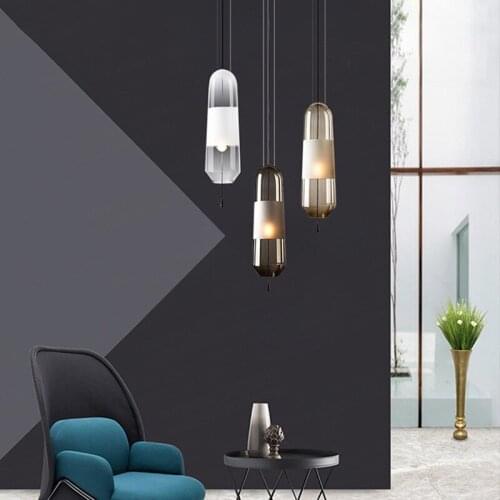 Contracted Nordic restaurant glass ball decorative lamps and lanterns is milk tea shop round metal art small droplight